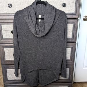 Large Cowl Neck Long Sleeve High Low Top